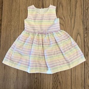 Bonnie Jean Multicolor Pastel Striped Girls Sprinf 2T Dress EUC BC EASTER